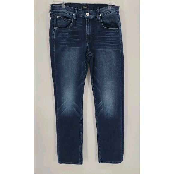 Hudson Jeans Mens 33 X 33 Blue Byron Straight Leg Mid Rise Zip Fly Stretch - Picture 2 of 13